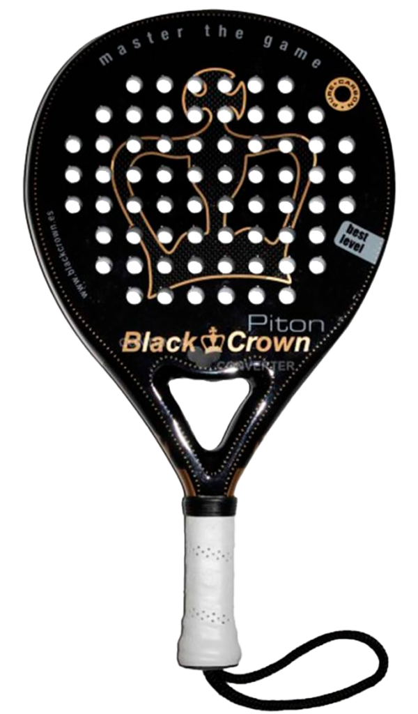 Pala de pádel Black Crown Piton Negra, diseño clásico y control preciso.