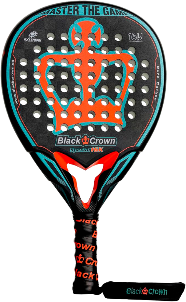 Pala de pádel Black Crown Special 16K, potencia y resistencia con carbono 16K.